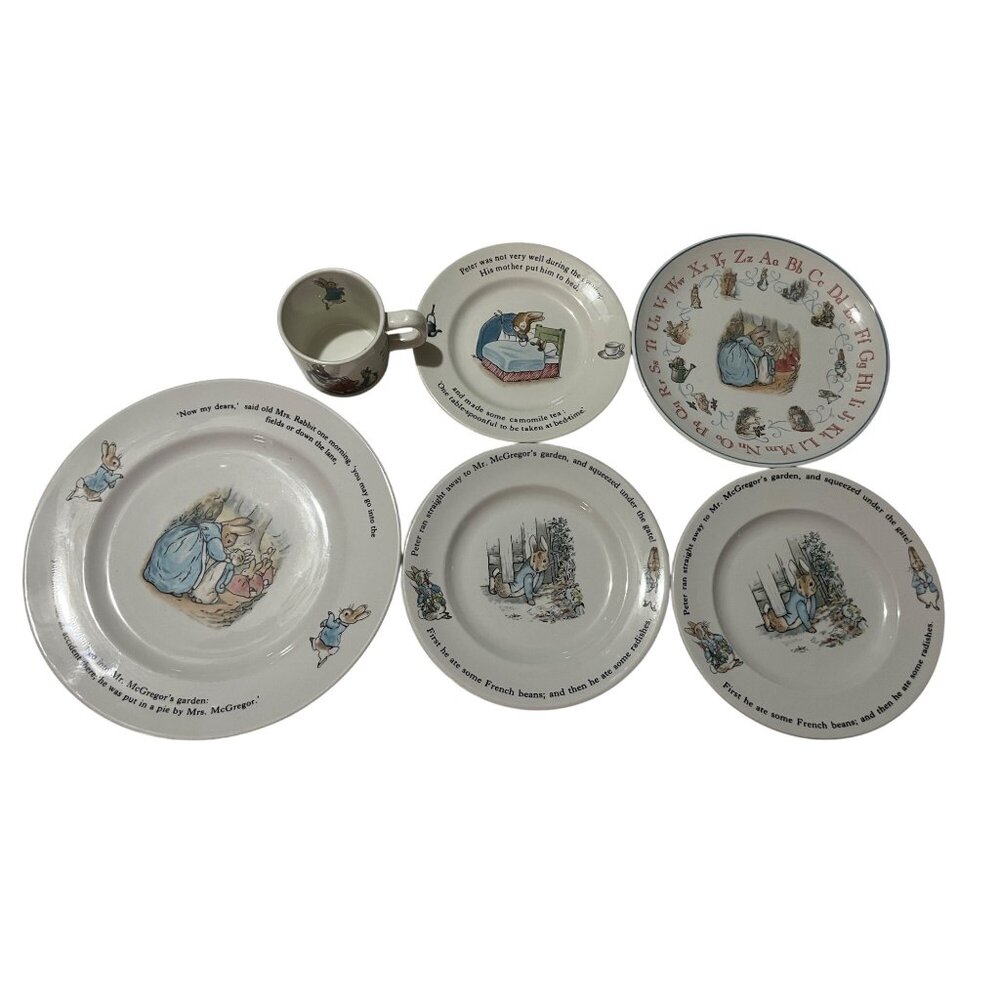 Lot of Beatrice Potter Peter Rabbit Wedgwood Pieces Made in England